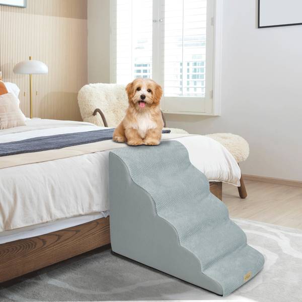 Haustiertreppe Hundetreppe Hunderampe Grau - 39 x 56 x 85 cm