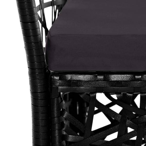 Ess-Set 3001564-3 (5-teilig) Schwarz - Polyester - Klarglas - Polyethylen - 90 x 75 x 90 cm