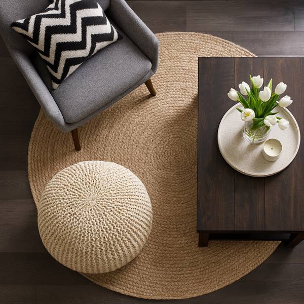 Gestrickter Pouf Anthrazit