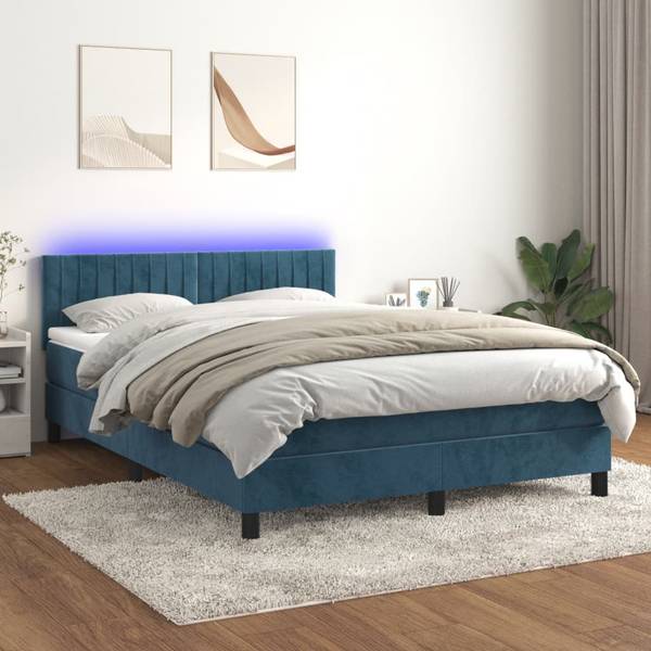 Boxspringbett 3017268-14 Blau - Dunkelblau - 144 x 193 cm
