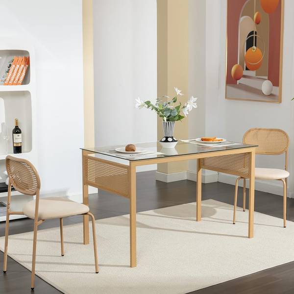 Rattan Esszimmerstühle TBASU 2er-Set Braun - Polyrattan - Massivholz - 48 x 81 x 45 cm