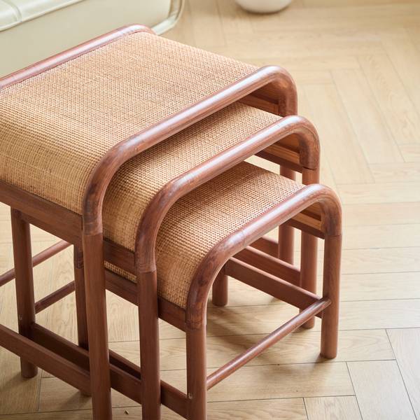 Couchtisch JOVIK 3er Set Braun - Massivholz - 60 x 58 x 40 cm