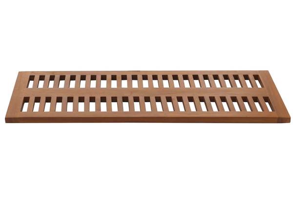 Teak-Badematte M86 Braun - Holz teilmassiv - 40 x 3 x 100 cm
