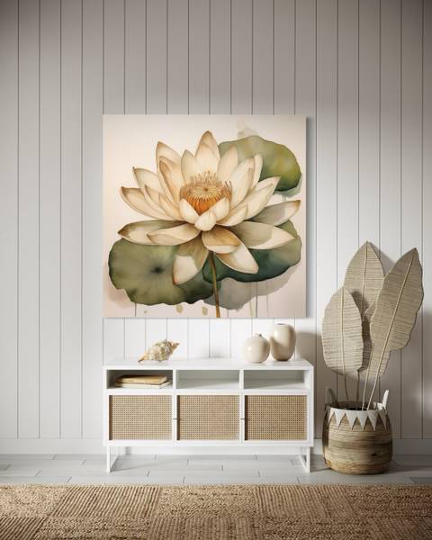 Canvas schilderij Lotusbloemen 60 x 60 cm