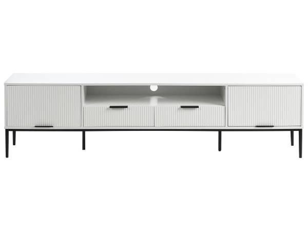 TV-Möbel LEDUC Schwarz - Weiß - Holzwerkstoff - 200 x 52 x 40 cm