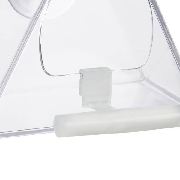 Lot de 2 mangeoires triangulaires Argenté - Matière plastique - 13 x 24 x 12 cm