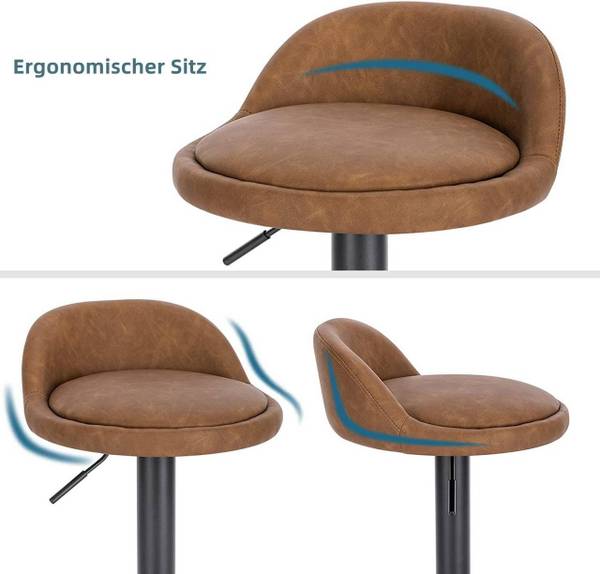 Barhocker Ronny (4er Set) Braun