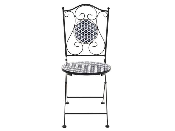 Gartenset SIROLO 3-tlg Schwarz - Blau - Weiß - Metall - 44 x 44 cm