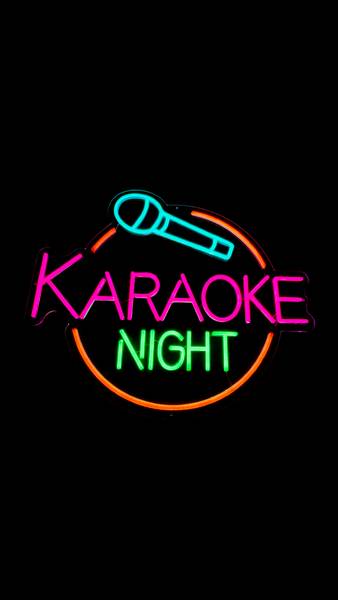 LED Neon Schild Karaoke Night Kunststoff - 50 x 60 x 2 cm