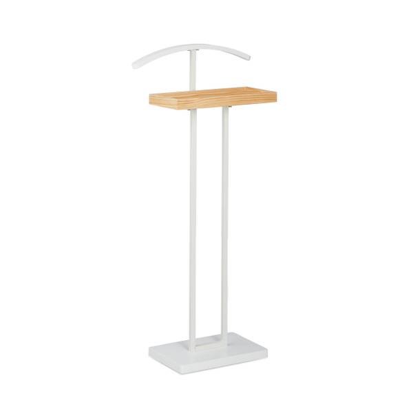 valet de chambre avec support Marron - Blanc - Acier - 46 x 102 x 24 cm