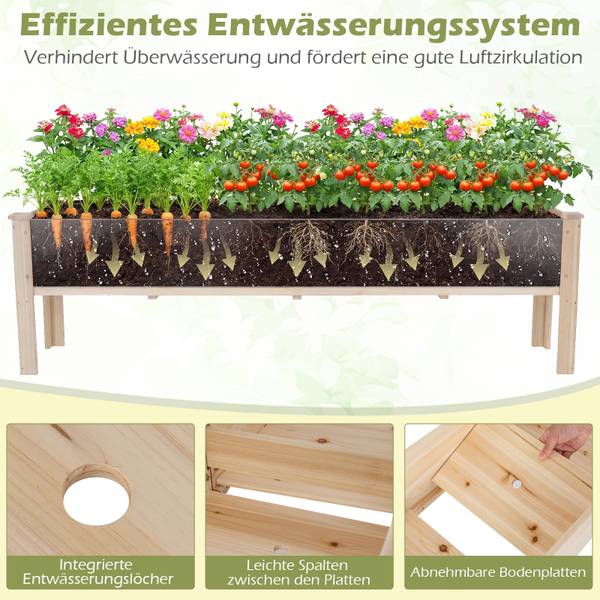 Hochbeet SF6852ZM Braun - Holzwerkstoff - 44 x 52 x 240 cm