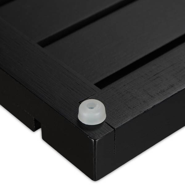 Bambus Badematte Schwarz - Holzverbundwerkstoff - 61 x 4 x 40 cm