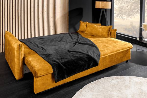 Schlafsofa APARTMENT mit Stauraum Senfgelb