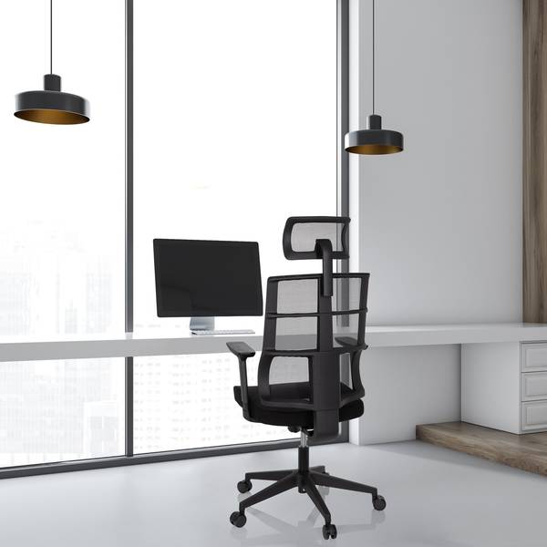 Bürostuhl SPINIO PRO Schwarz - Polyester - 64 x 138 x 62 cm