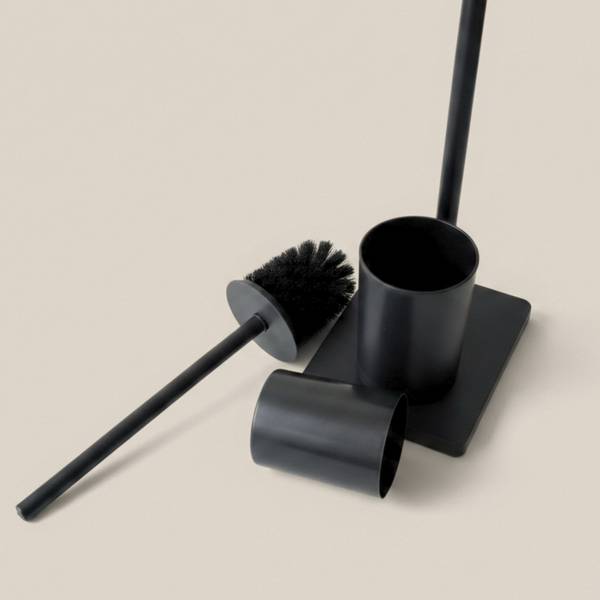 WC-Bürste Toilettenpapierhalter ISME Schwarz - Bambus - 16 x 66 x 20 cm