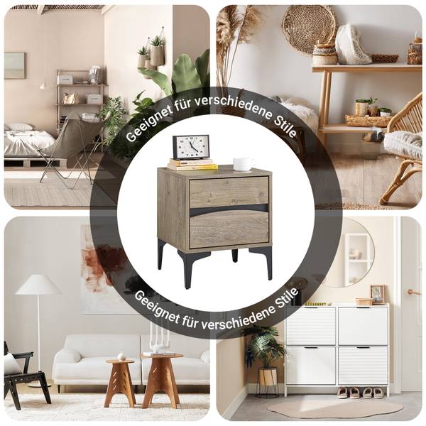 Nachttisch FBT165-N Braun - Holzwerkstoff - 40 x 47 x 40 cm