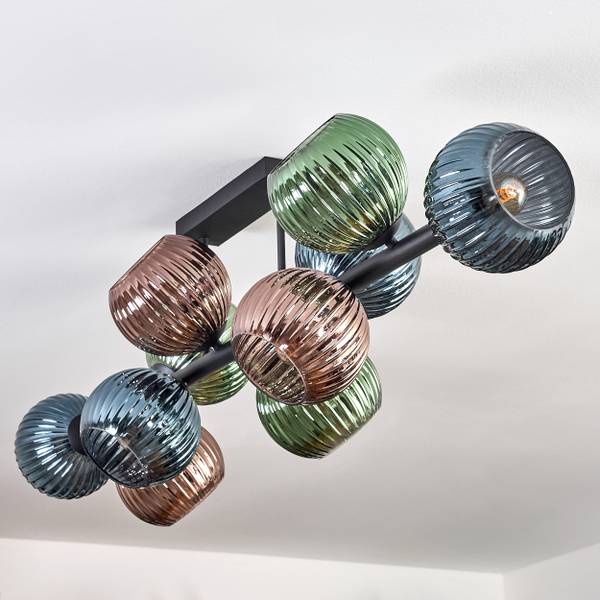 Deckenleuchte Fossobiubo Blau - Grün - Aluminium - Klarglas - 29 x 33 x 117 cm