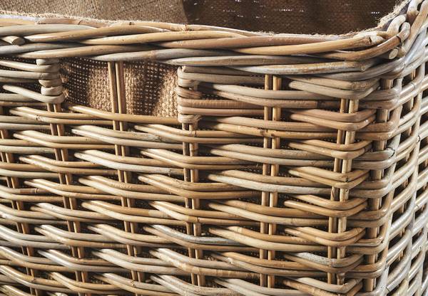 Kaminholzkorb FIREWOOD222 Grau - Rattan - 49 x 42 x 64 cm