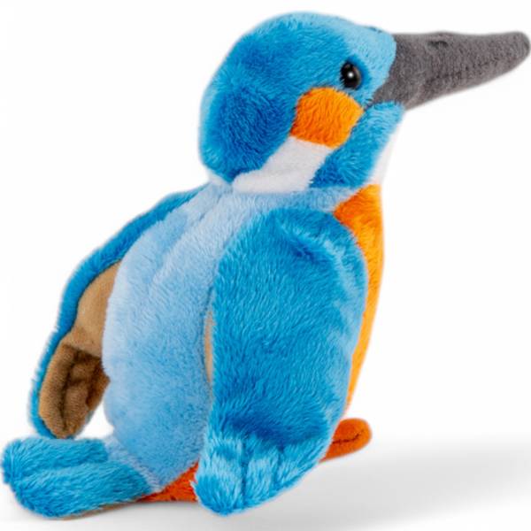 Kuscheltier Eisvogel Orange - Kunstfell - 7 x 13 x 15 cm