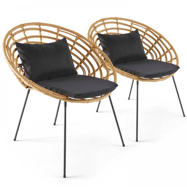 Sessel 2er-set Antalya Braun - Polyresin - Harz - 66 x 75 x 72 cm