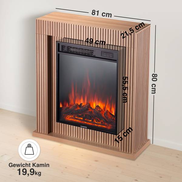 Elektrokamin Matti MODERN Schwarz - Holzwerkstoff - 81 x 80 x 22 cm