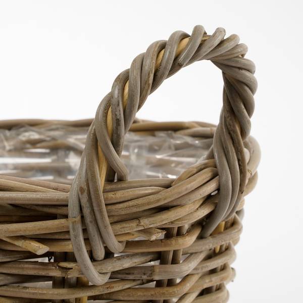 Pflanzkorb Marcia Grau - Rattan - 30 x 23 x 30 cm