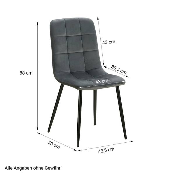 Esszimmerstuhl 2216 Dunkelgrau - Grau - Einzelstuhl