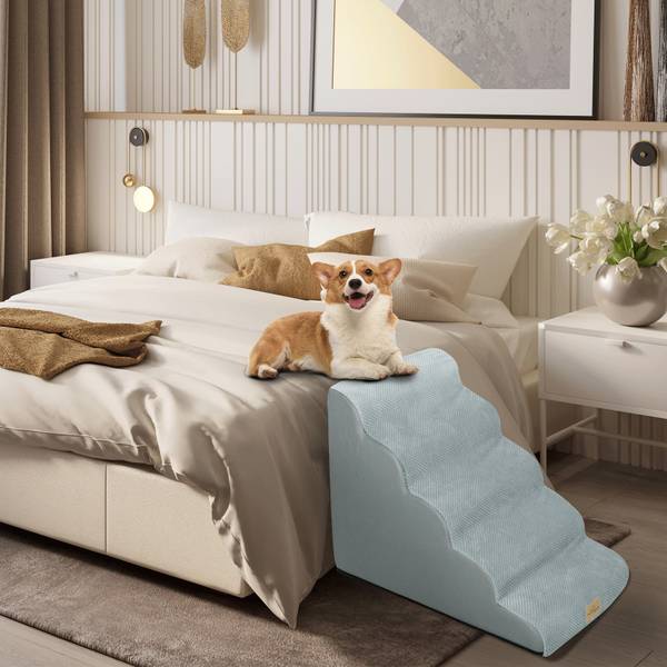Haustiertreppe Hundetreppe Hunderampe Grau - 39 x 56 x 85 cm