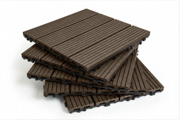 Klickfliesen SERRA 30er-Set Braun - Holzwerkstoff - 30 x 2 x 30 cm