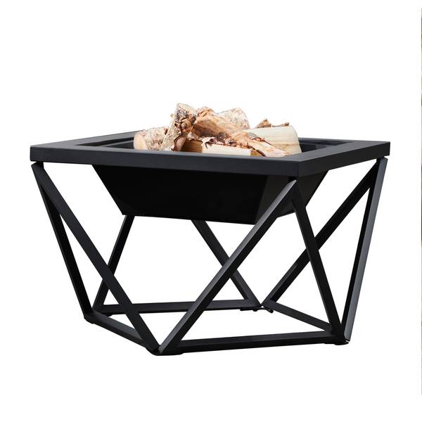 Garten Holzbefeuerte Feuerstelle Schwarz - Aluminium - 60 x 52 x 60 cm
