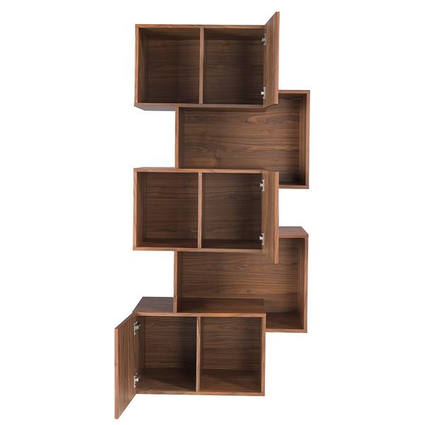 Boekenkast 3021 bruin - walnoot - zink - 85 x 181 x 40 cm