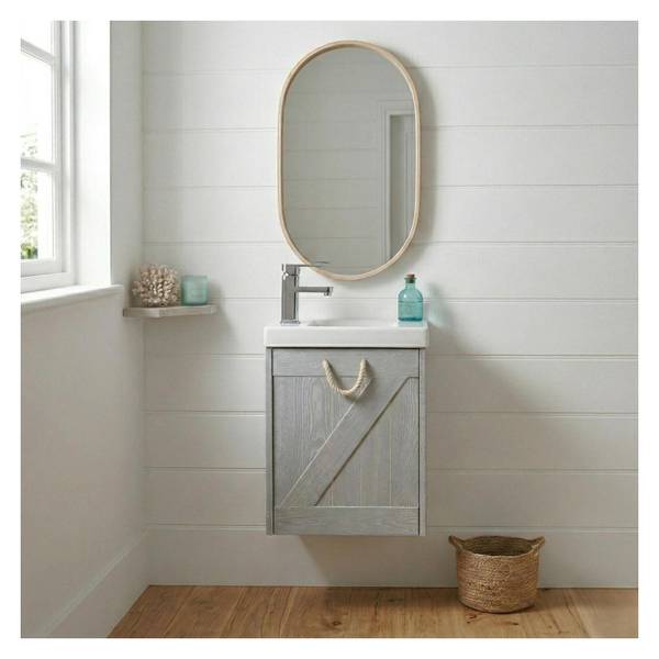 Badmöbel-Set MISTRAL 2-teilig Grau - Holzwerkstoff - 53 x 41 x 22 cm