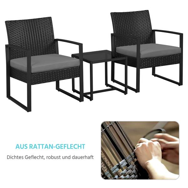 Gartenmöbel-Set ARH24 3er Set Grau