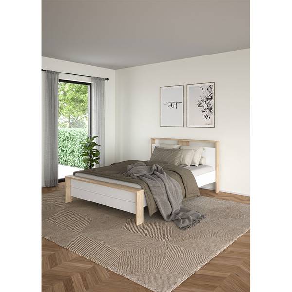 Bett Next Weiß - Holz teilmassiv - 151 x 93 x 225 cm