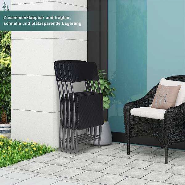 Klappstuhl Silvina (2er Set ) Schwarz - Textil - 46 x 81 x 59 cm
