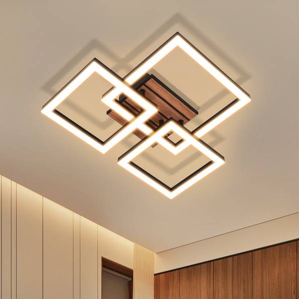 Plafonnier led kujk Noir - Fer - 38 x 8 x 32 cm