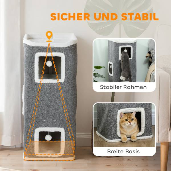 Kratztonne D30-944V01GY Grau - Holzwerkstoff - 41 x 100 x 41 cm