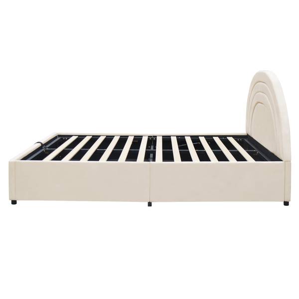Kinderbett ArcZoom Ⅰ Beige - Samt - 145 x 97 x 212 cm