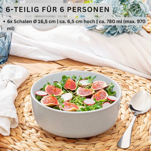 Schalen Leeds - 6er Set Weiß