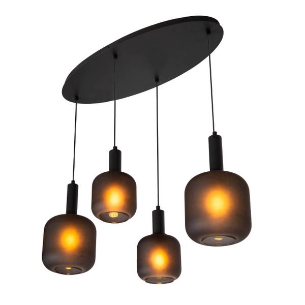 Suspension ELOISE Noir - Acier - Verre clair - 41 x 150 x 93 cm