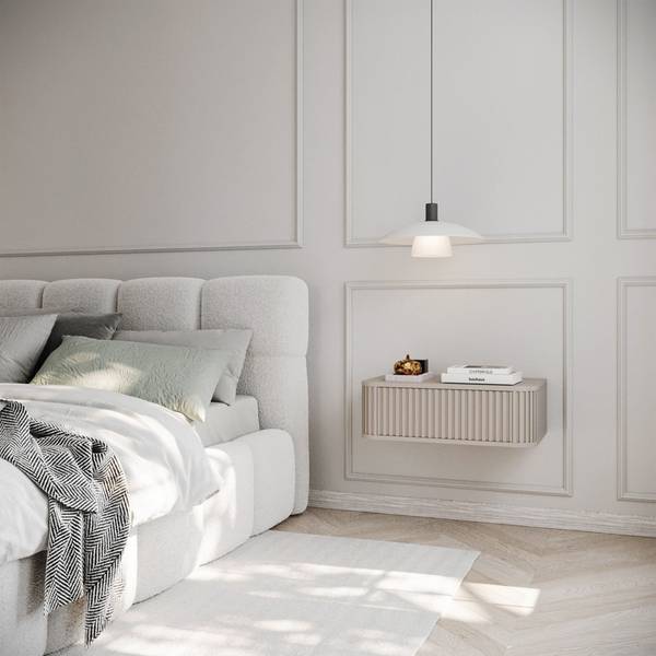 Nachtkonsole OVARLO Grau - Melamin - 64 x 21 x 38 cm