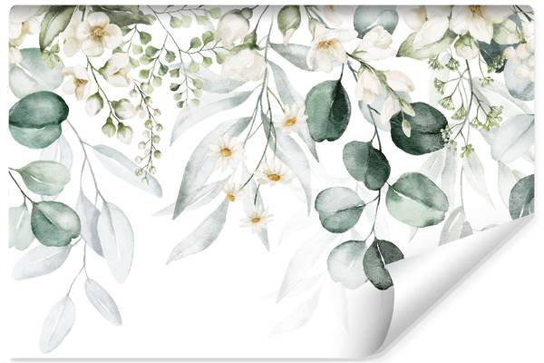 Fototapete Aquarelle Blätter Blumen kaufen