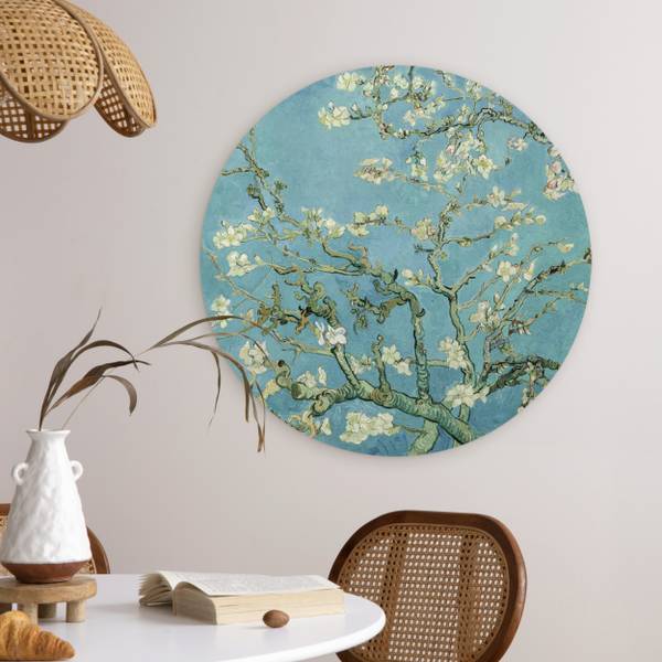 Cercle mural Fleur d'amandier 60 x 60 cm