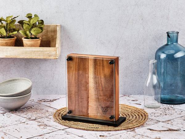 Messenblock magnétique RAUMA bruin - massief hout - 22 x 24 x 9 cm