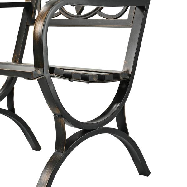 Antiker Gartenstuhl aus Metall Schwarz - Gold - Gusseisen - Stahl - 60 x 86 x 56 cm