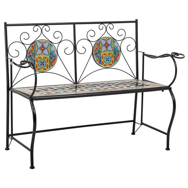 Bank Nomi Schwarz - Metall - 110 x 88 x 50 cm