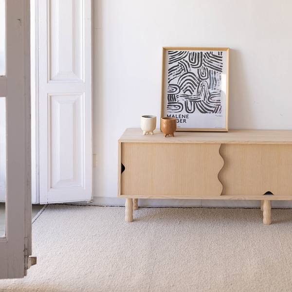 TV-Lowboard Malaret Unlackiert Braun - Kiefer - 180 x 50 x 35 cm
