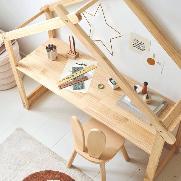 Kinder Schreibtisch Haus MAISON Hellbeige