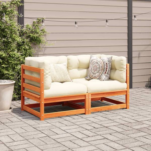 Loungeset 3042274-2 set van 2 bruin - grenenhout - 70 x 67 x 70 cm