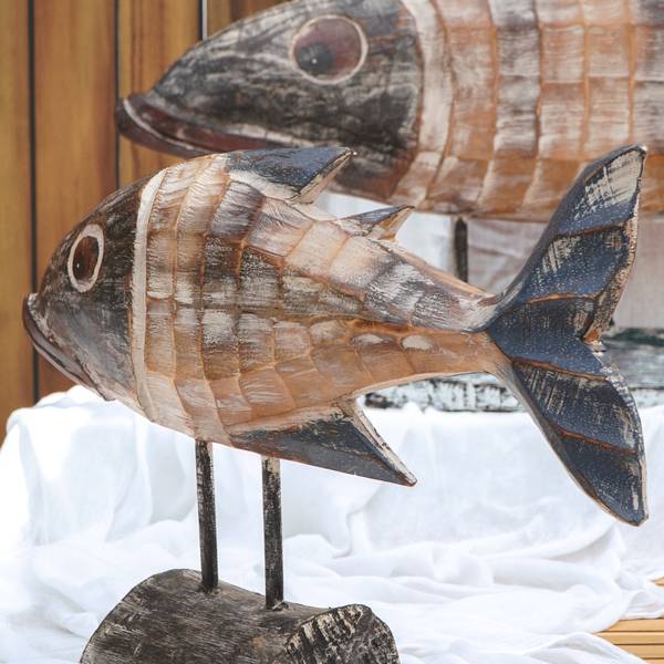 Holzfisch GRETAL Braun - Holz teilmassiv - 9 x 27 x 50 cm